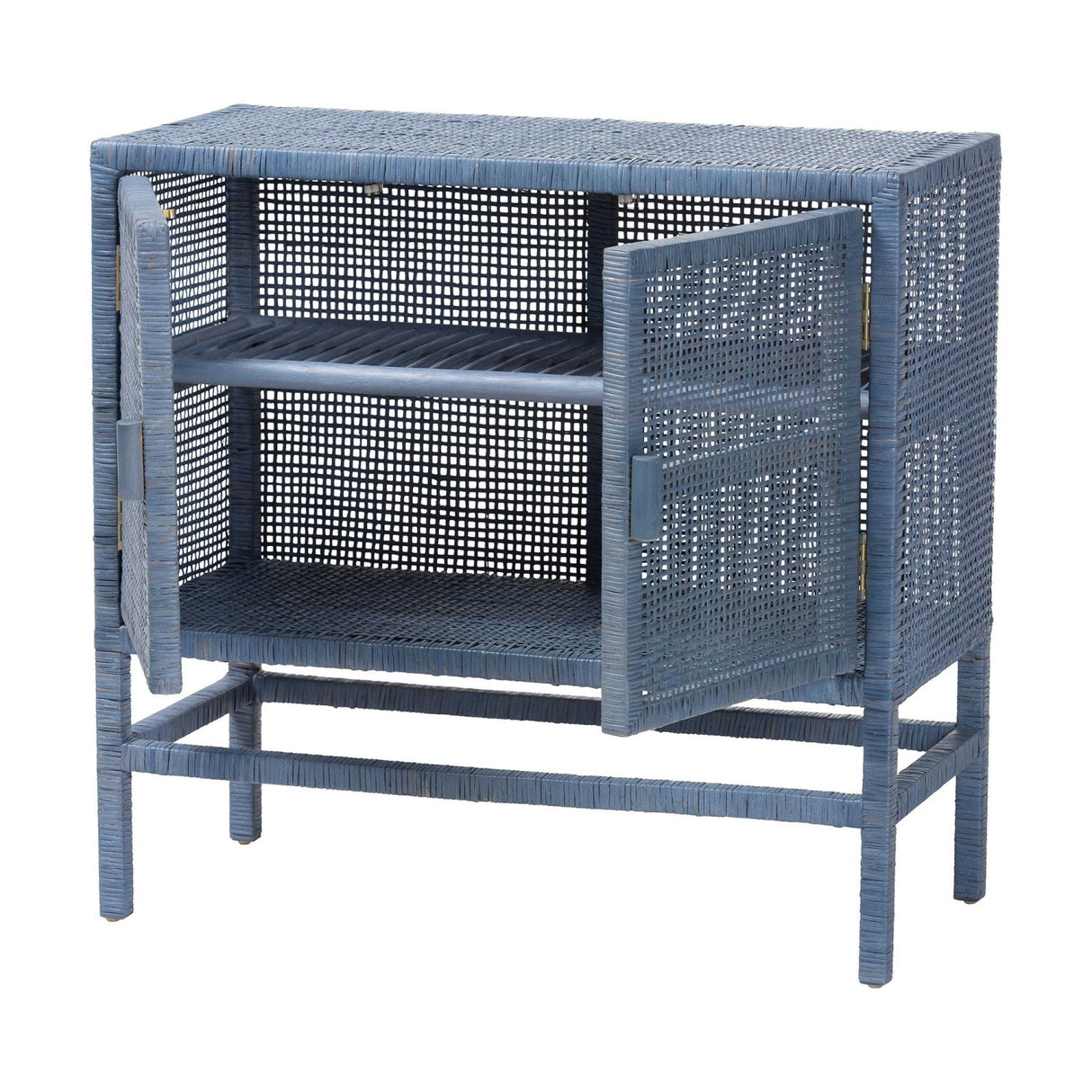 Modern European furniture - Blue Rattan 2-Door Cabinet - www.oroa.com