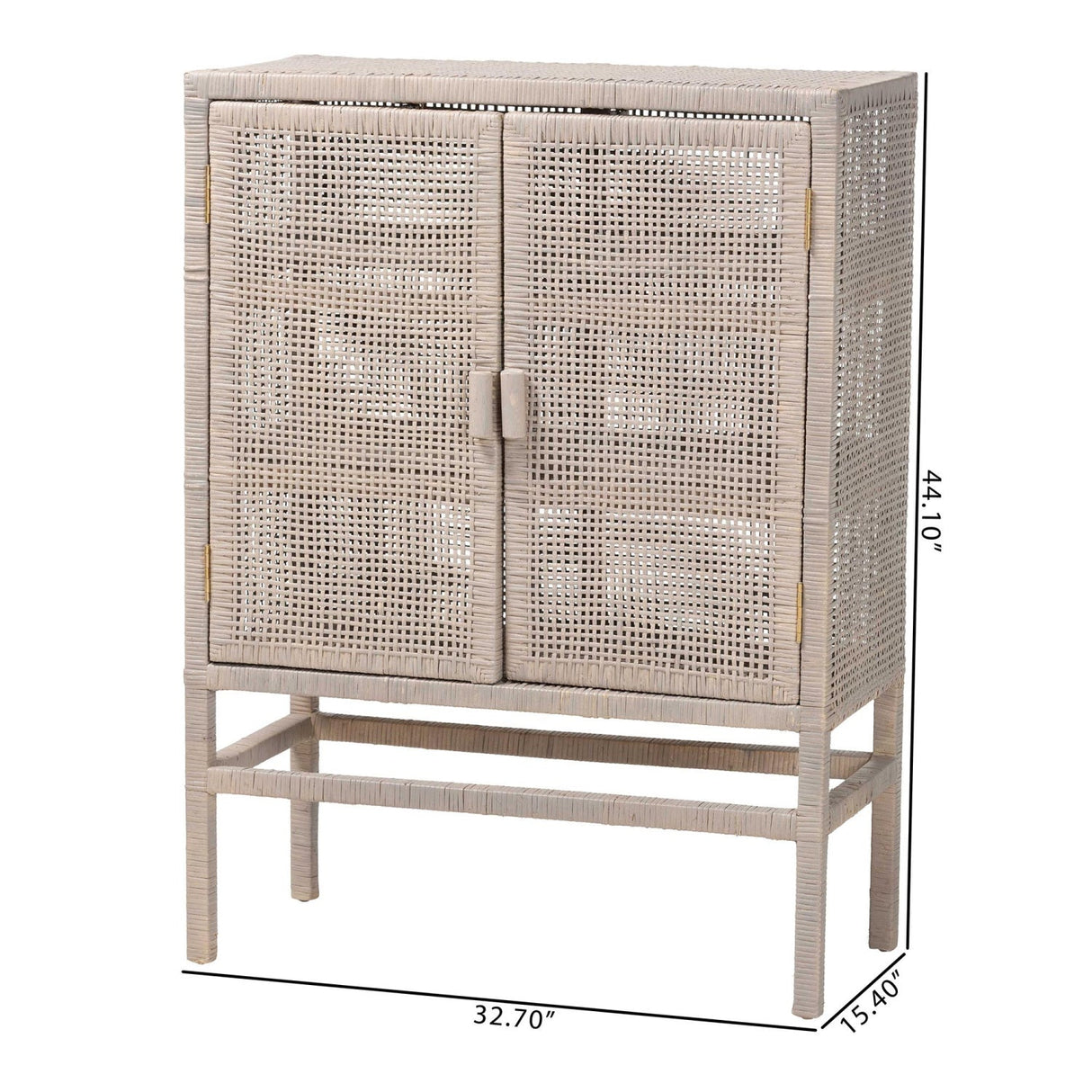 Modern European furniture - Gray Rattan 2-Door Cabinet - www.oroa.com
