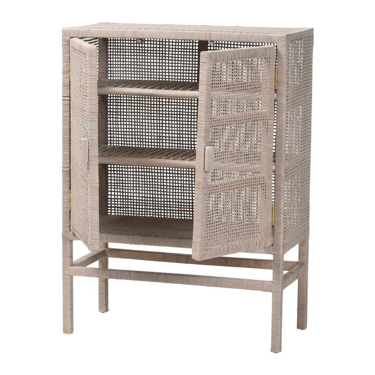 Modern European furniture - Gray Rattan 2-Door Cabinet - www.oroa.com