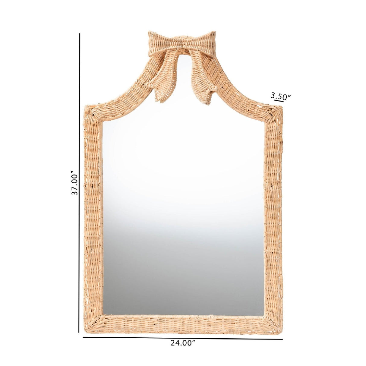 Modern European furniture - Rattan Bow Wall Mirror - www.oroa.com