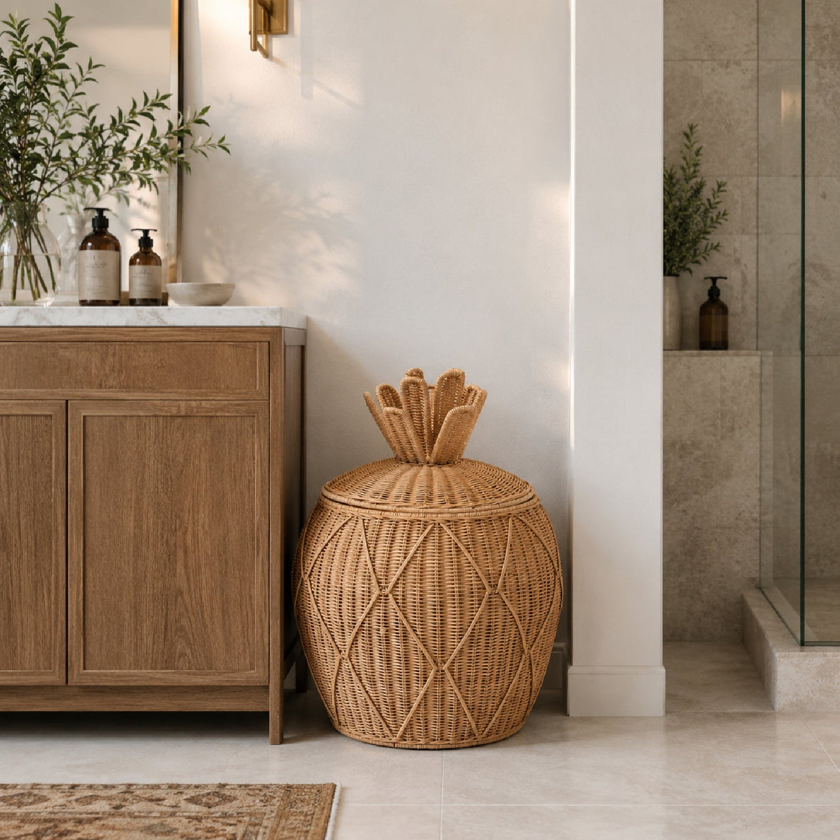 Modern European furniture - Handwoven Rattan Laundry Hamper - www.oroa.com