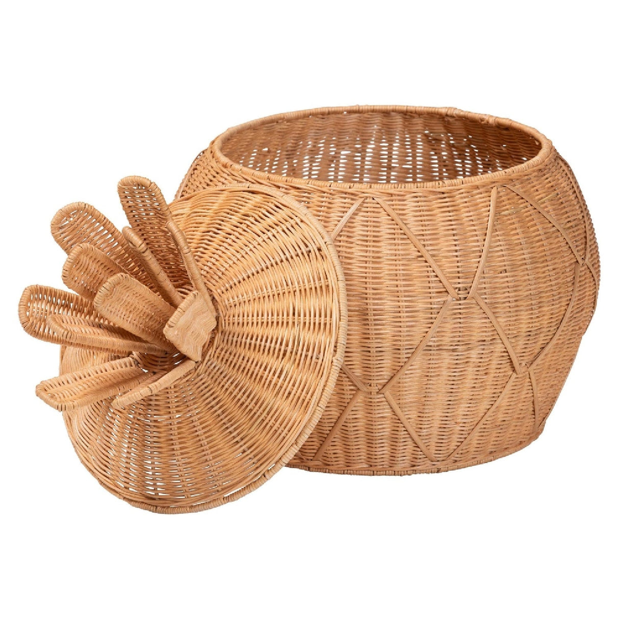Modern European furniture - Handwoven Rattan Laundry Hamper - www.oroa.com
