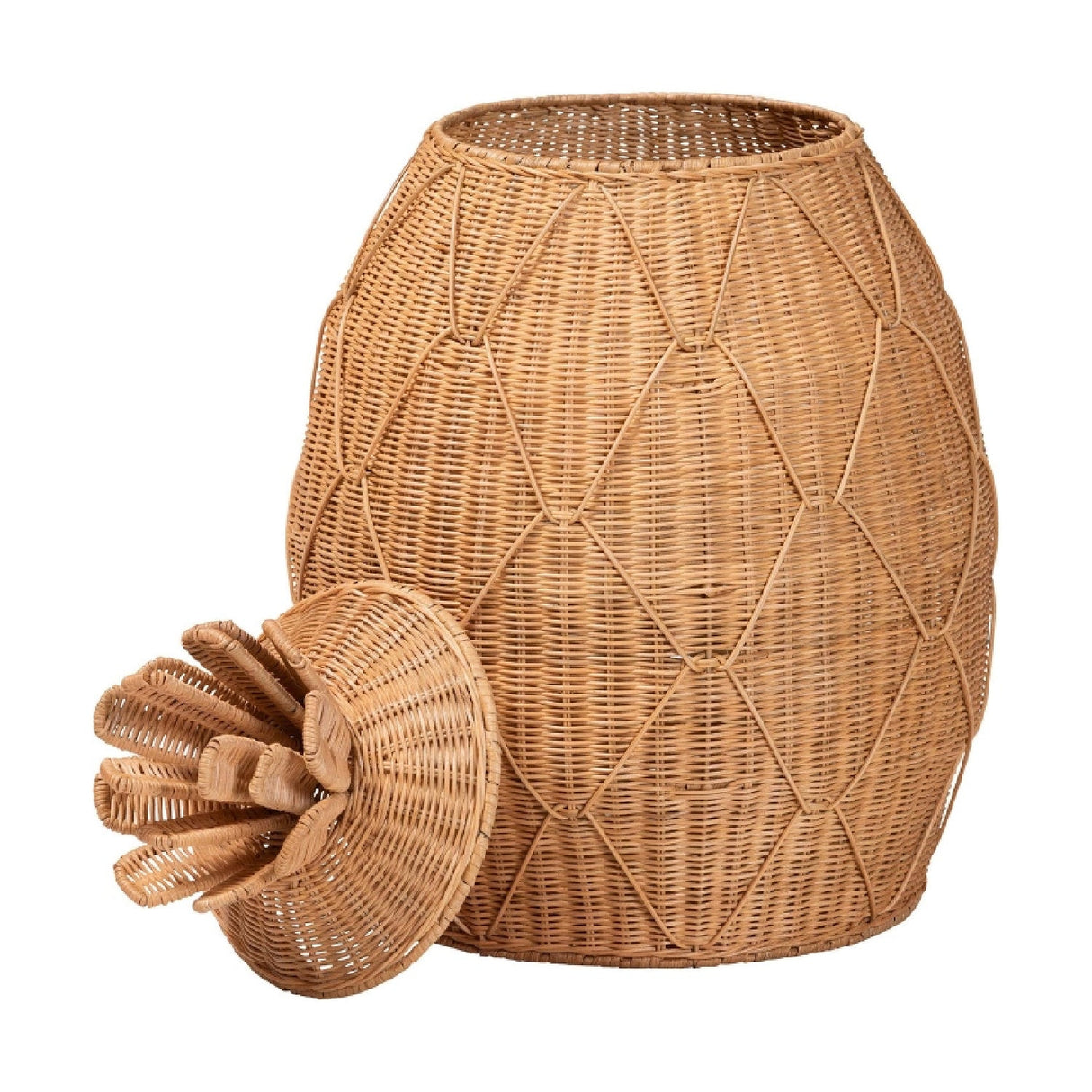 Modern European furniture - Handwoven Rattan Laundry Hamper - www.oroa.com