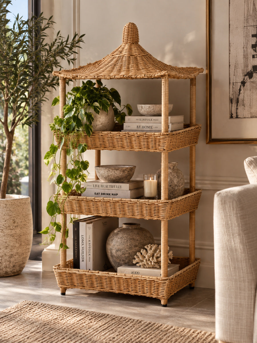 Pagoda Rattan Display Shelf | OROA Kids Asante