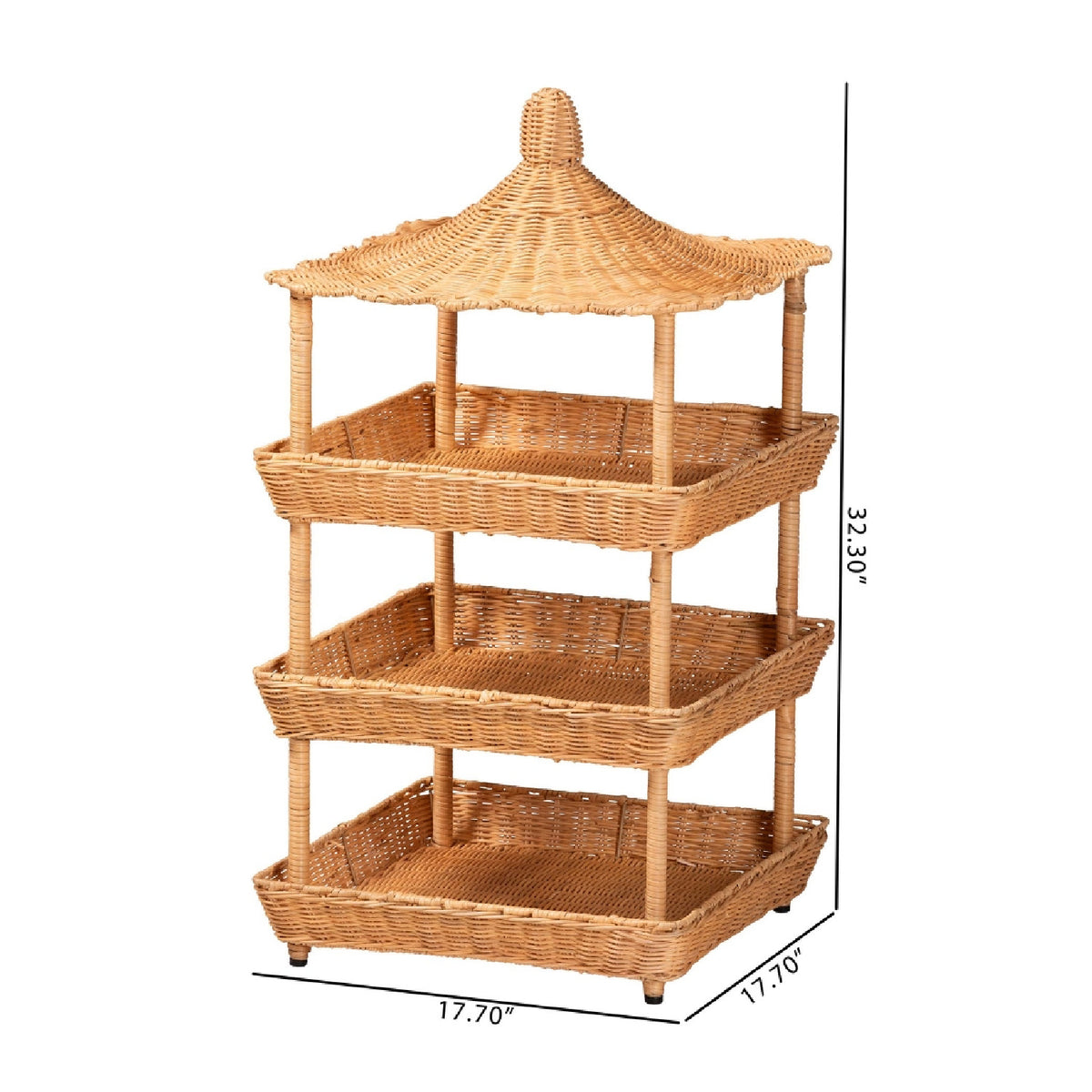 Pagoda Rattan Display Shelf | OROA Kids Asante