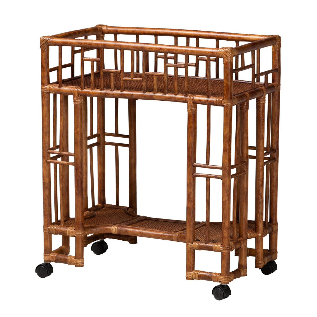 Rattan Open-Shelf Kitchen Cart | Bali Loom Tahlia