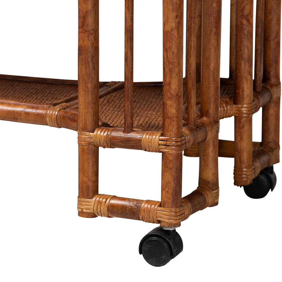 Rattan Open-Shelf Kitchen Cart | Bali Loom Tahlia