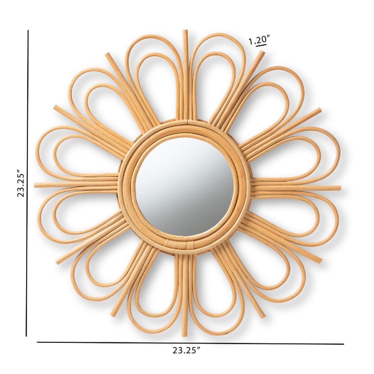 Modern European furniture - Rattan Accent Wall Mirror - www.oroa.com