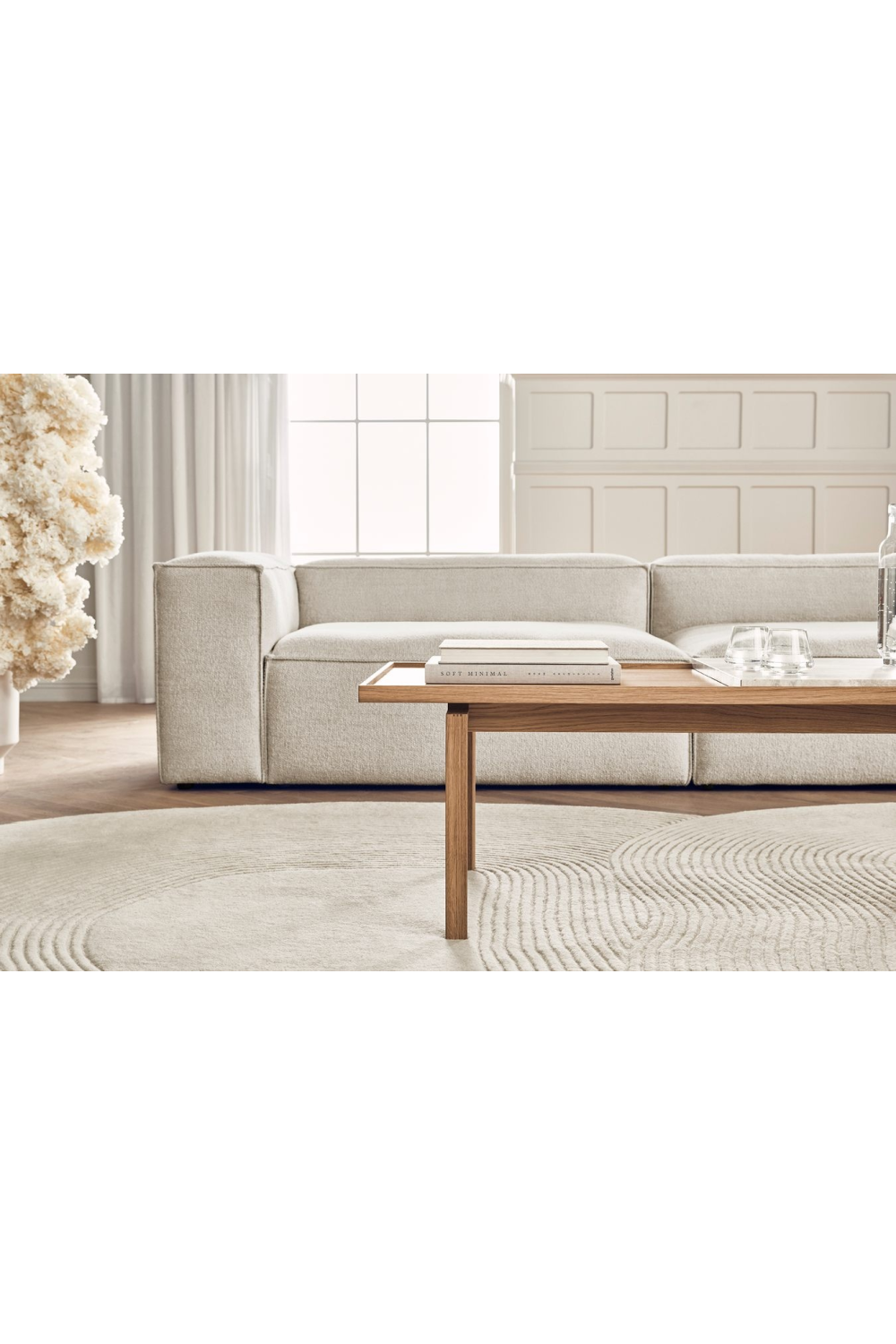 Rounded Textured Wool Rug | Bolia Zen | Oroa.com