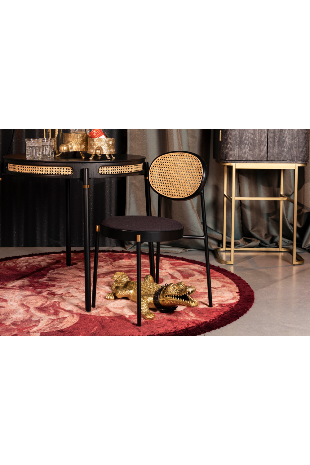 Rattan Back Dining Chairs (2) | Bold Monkey Don't Stop | OROA.com