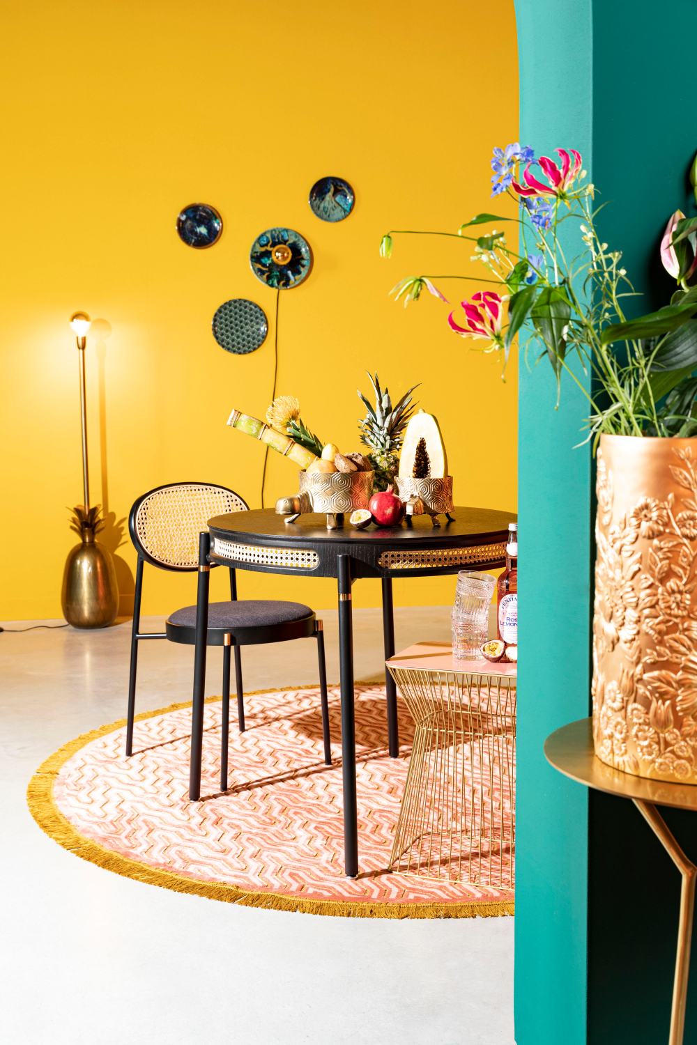 Rattan Boarder Dining Table | Bold Monkey Don't Stop The Webbing | Oroa.com