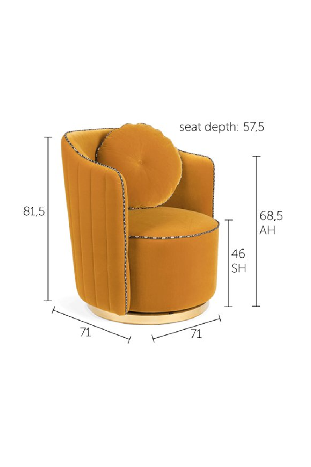 Velvet Swivel Lounge Chair | Oroa.com