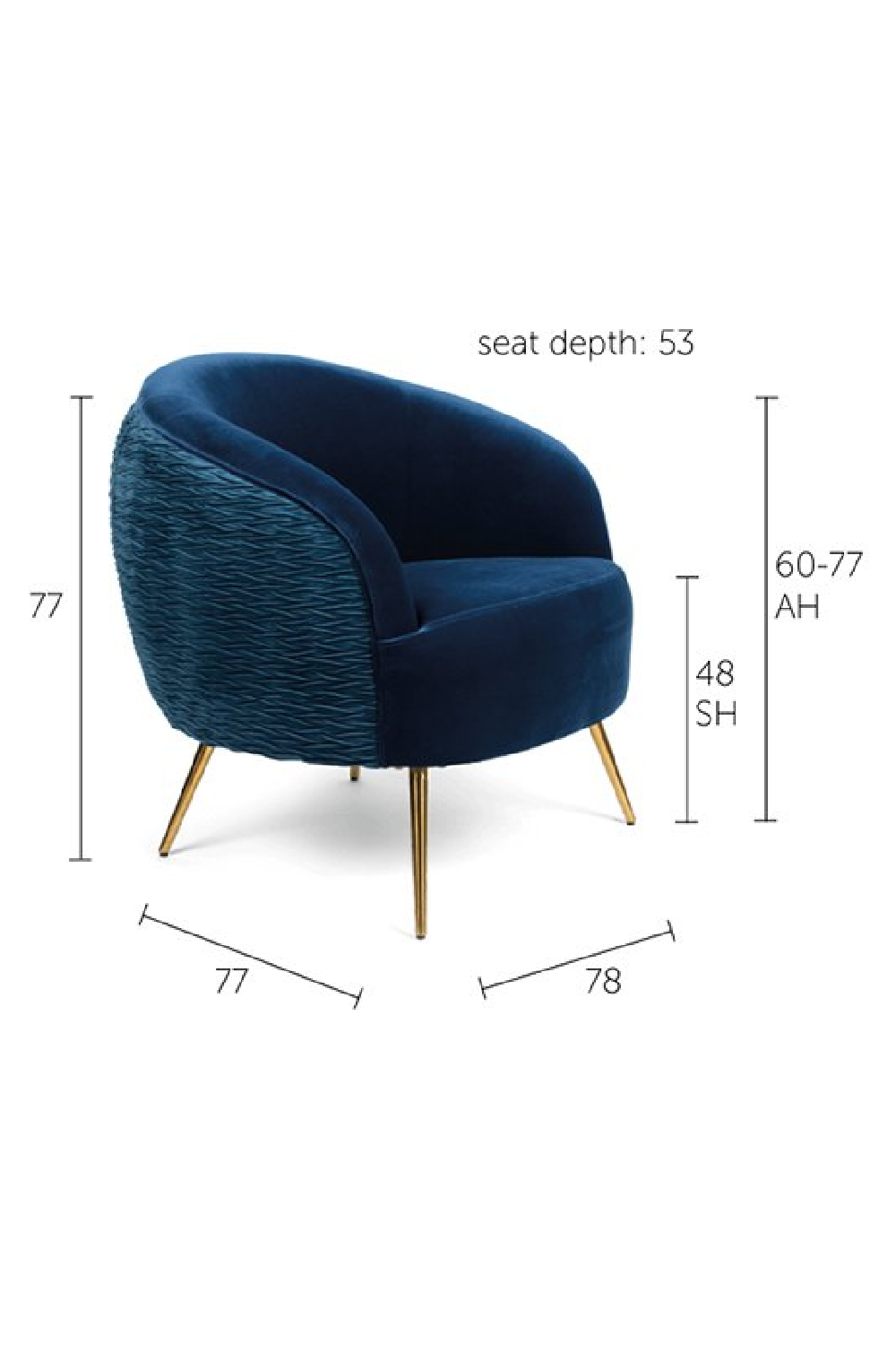 Wrinkled Velvet Lounge Chair | Oroa.com