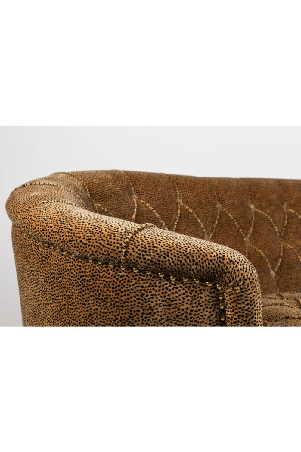 Curved Tufted Brown Velvet Sofa | Bold Monkey Too Pretty To Sit On | OROA.com