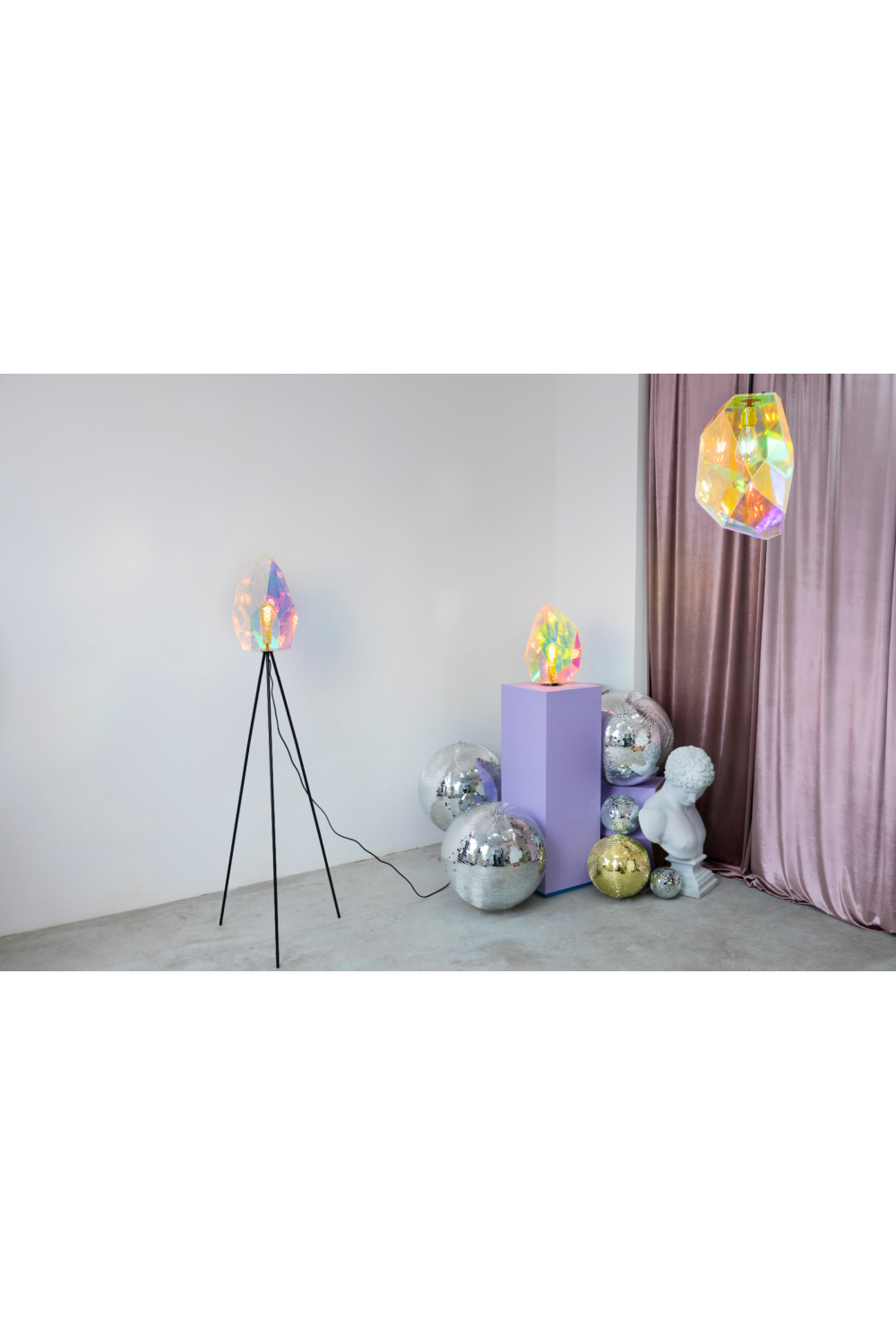 Holographic Shade Floor Lamp | Bold Monkey Diamond Dear | OROA.com
