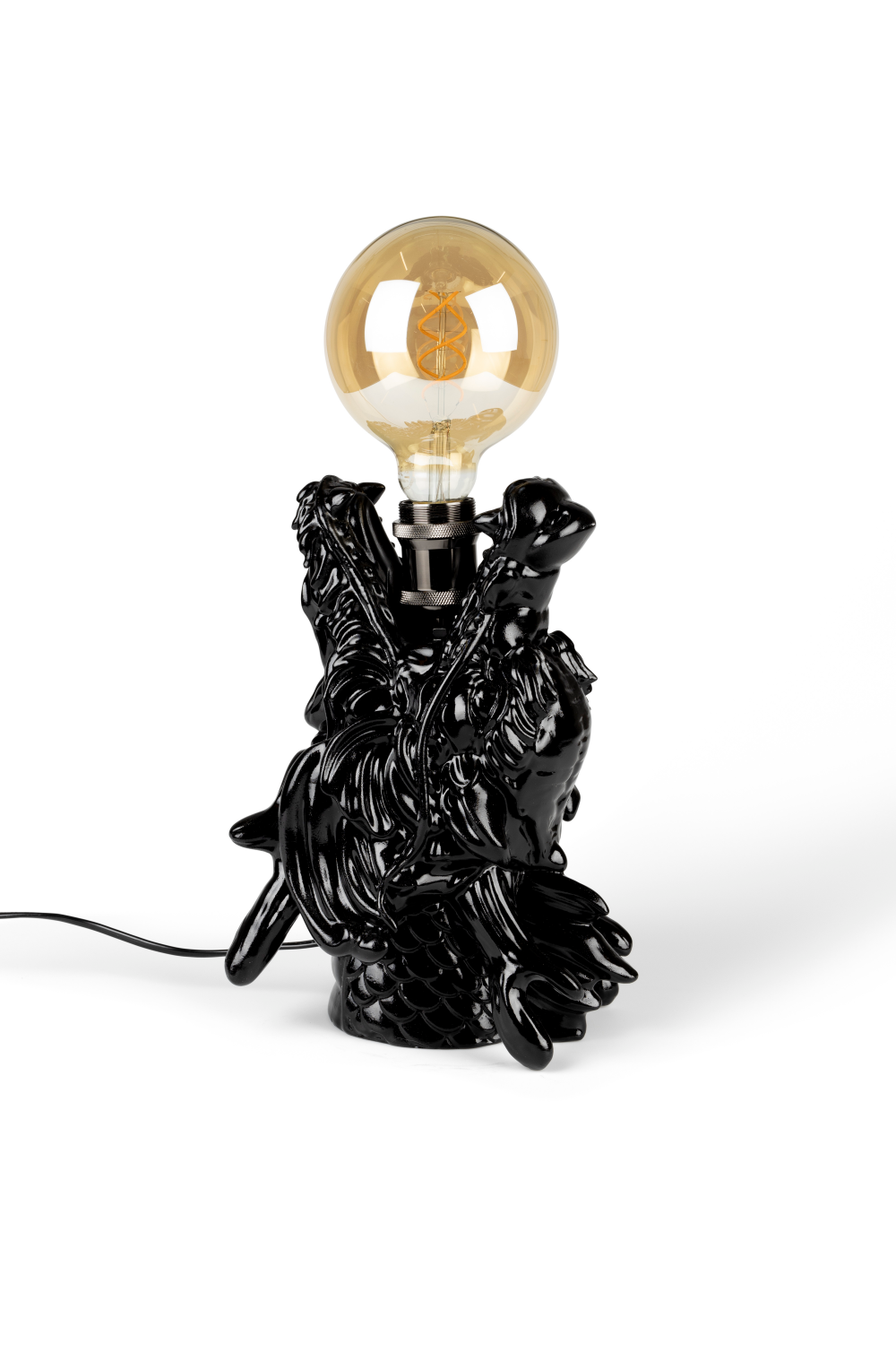Black Sculptural Table Lamp | Bold Monkey Dragonized Bastard | OROA.com