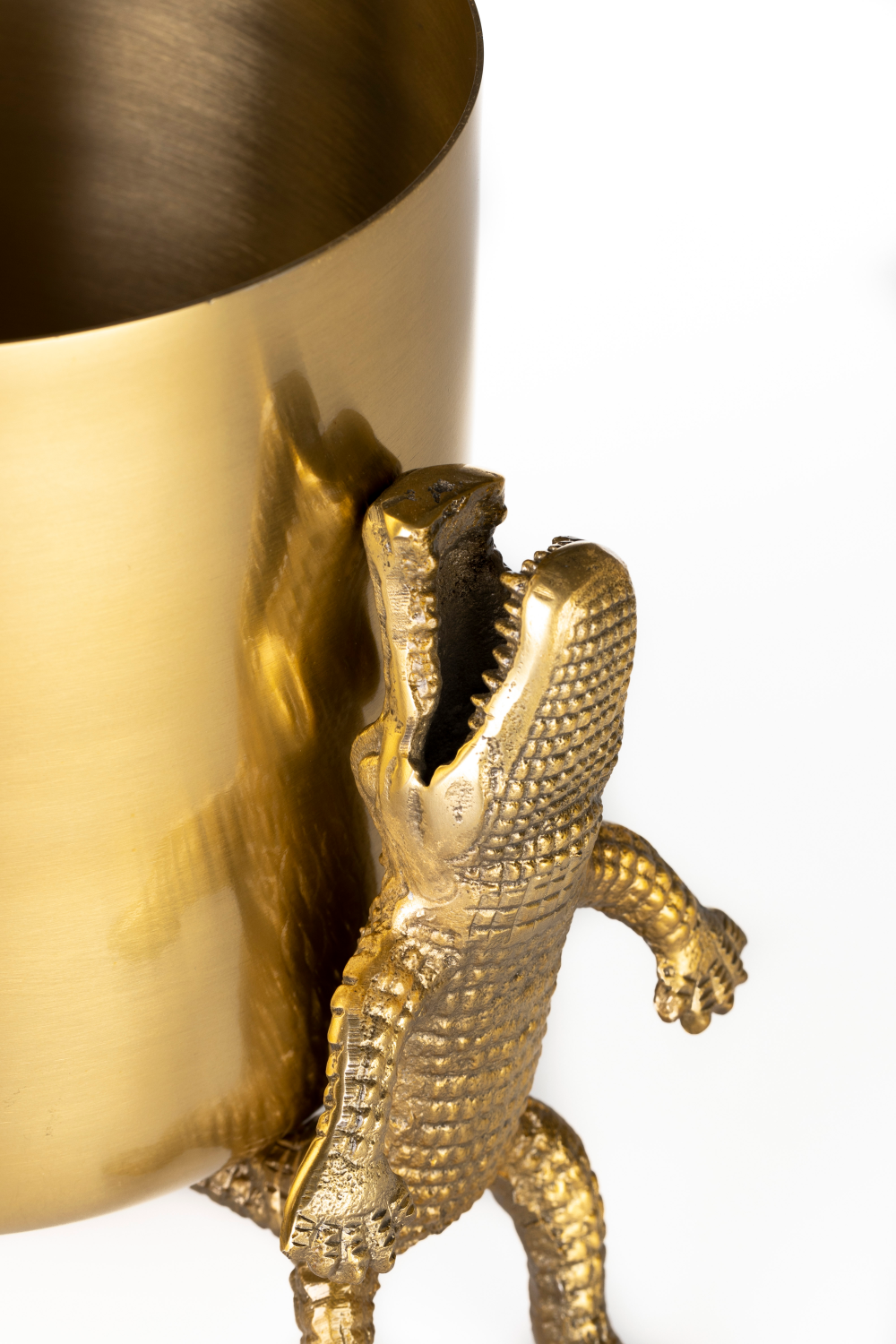 Gold Lacquered Vase | Bold Monkey Surrounded by Crocodiles | OROA.com
