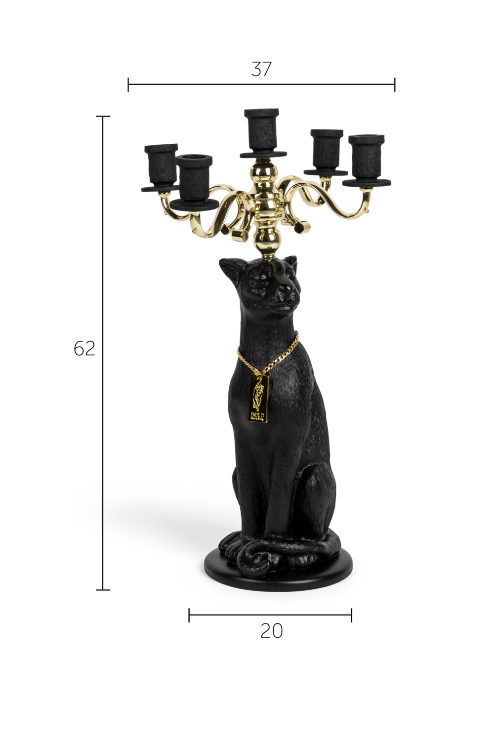 Art Deco Candle Holder | Bold Monkey Proudly Crowned Panther | OROA.com