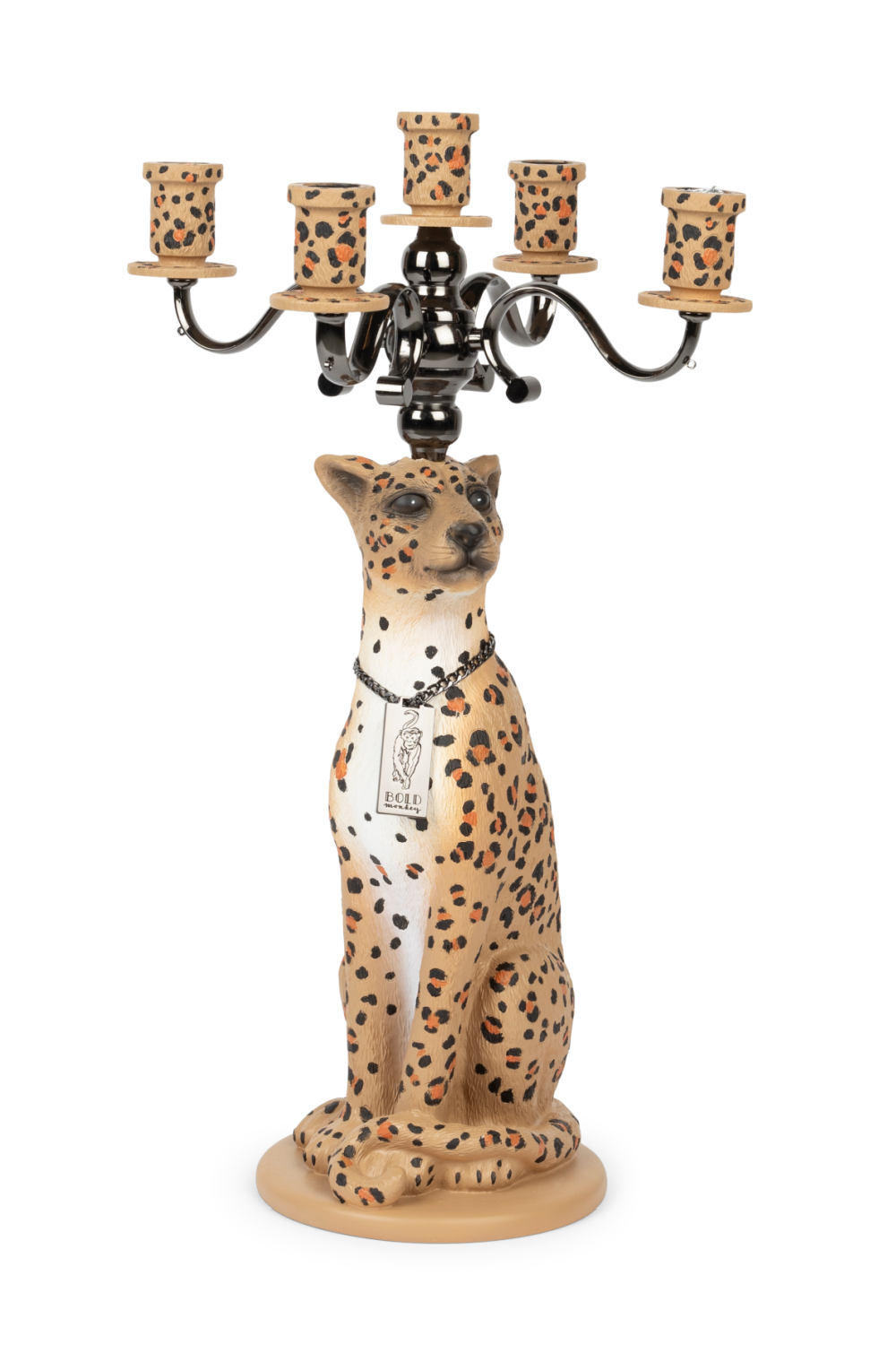 Art Deco Candle Holder | Bold Monkey Proudly Crowned Panther | OROA.com
