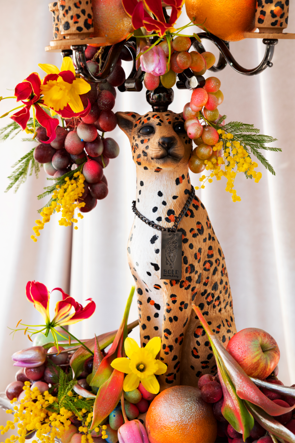 Art Deco Candle Holder | Bold Monkey Proudly Crowned Panther | OROA.com