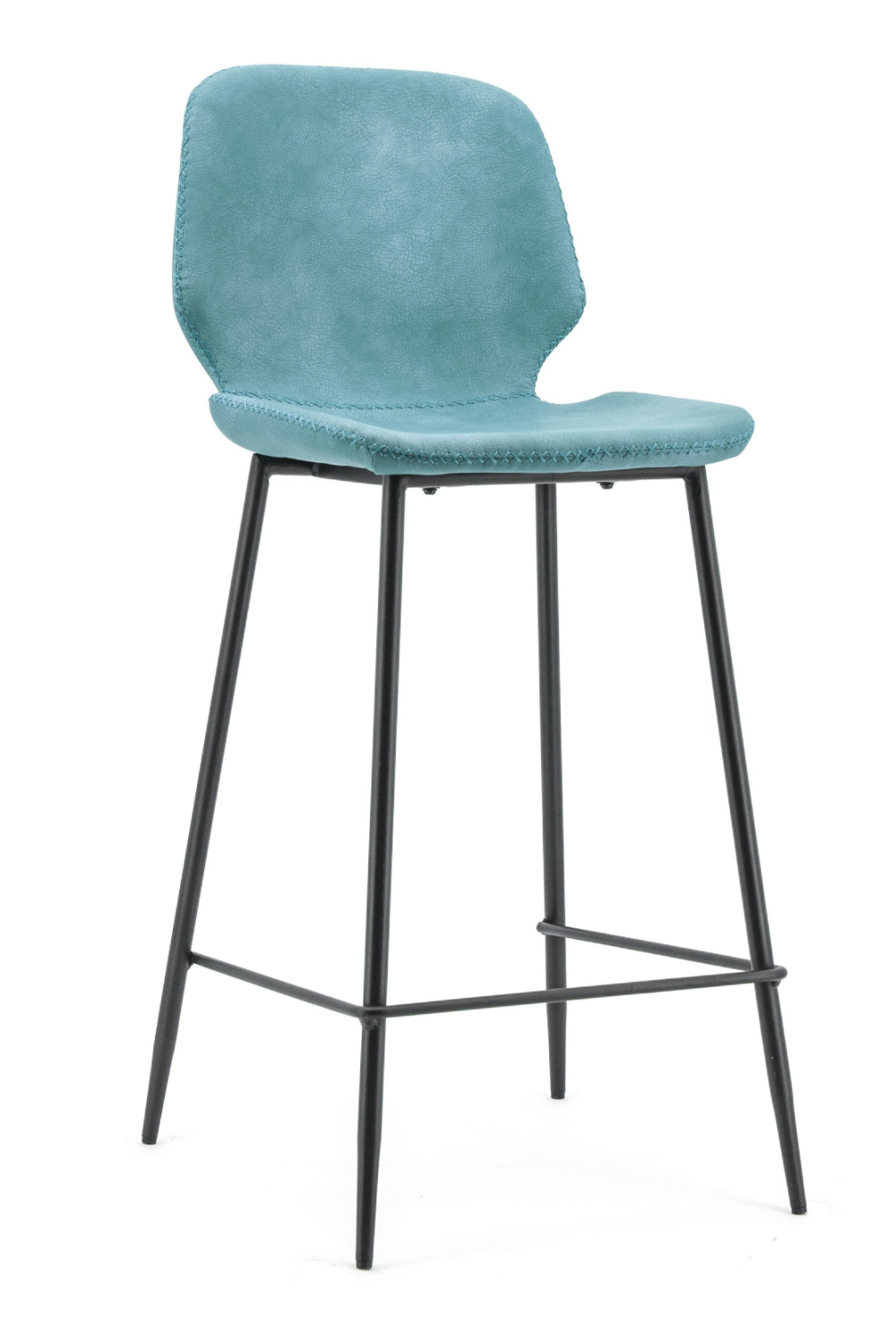 Teal Leather Counter Stools (2) | Oroa.com