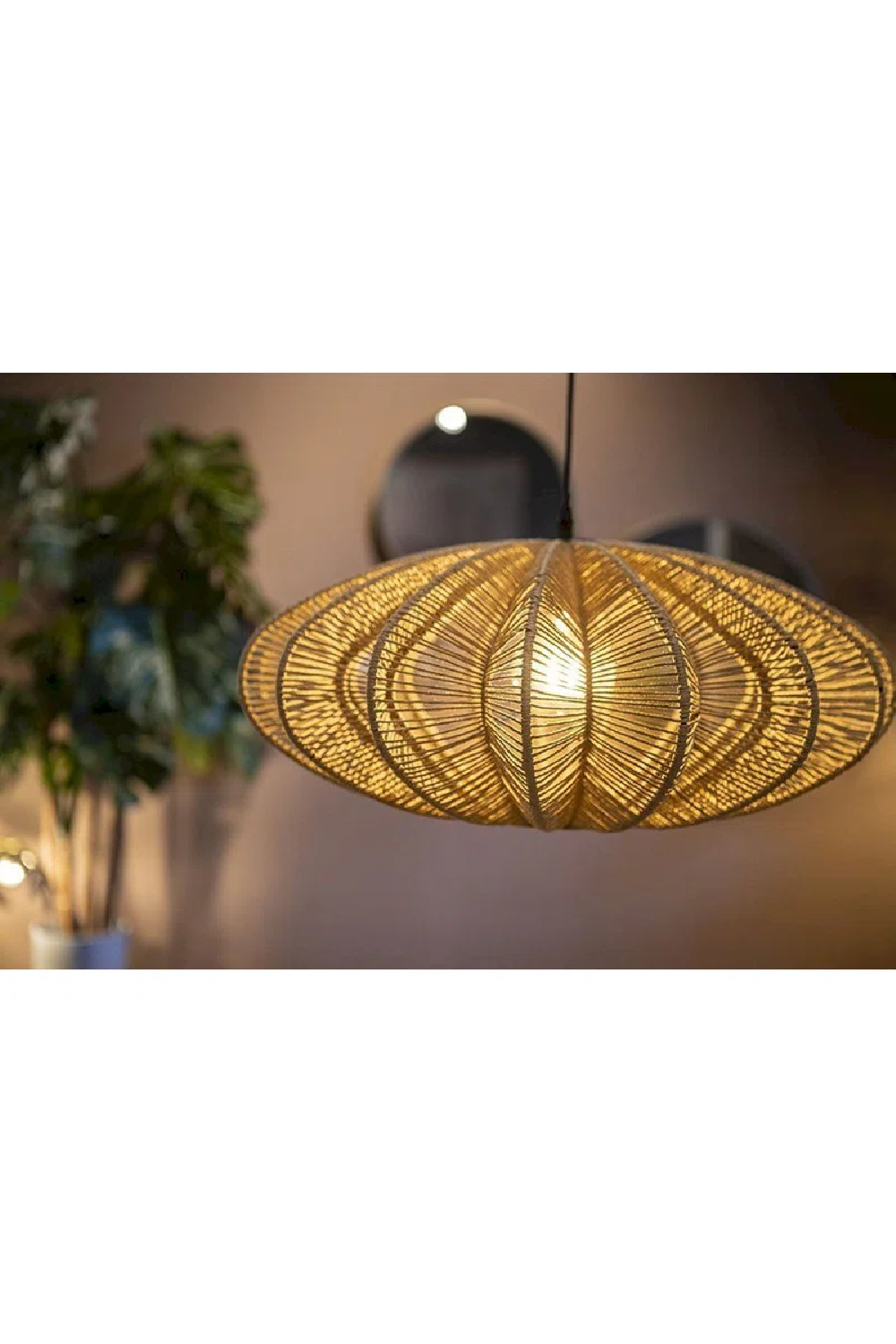 Natural Open Weave Rope Pendant | By-Boo Nimbus | OROA.com