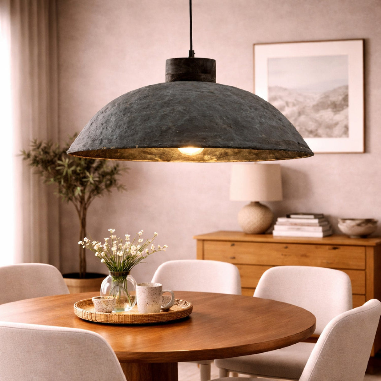 Paper Mache Pendant Lamp | By-Boo Sana