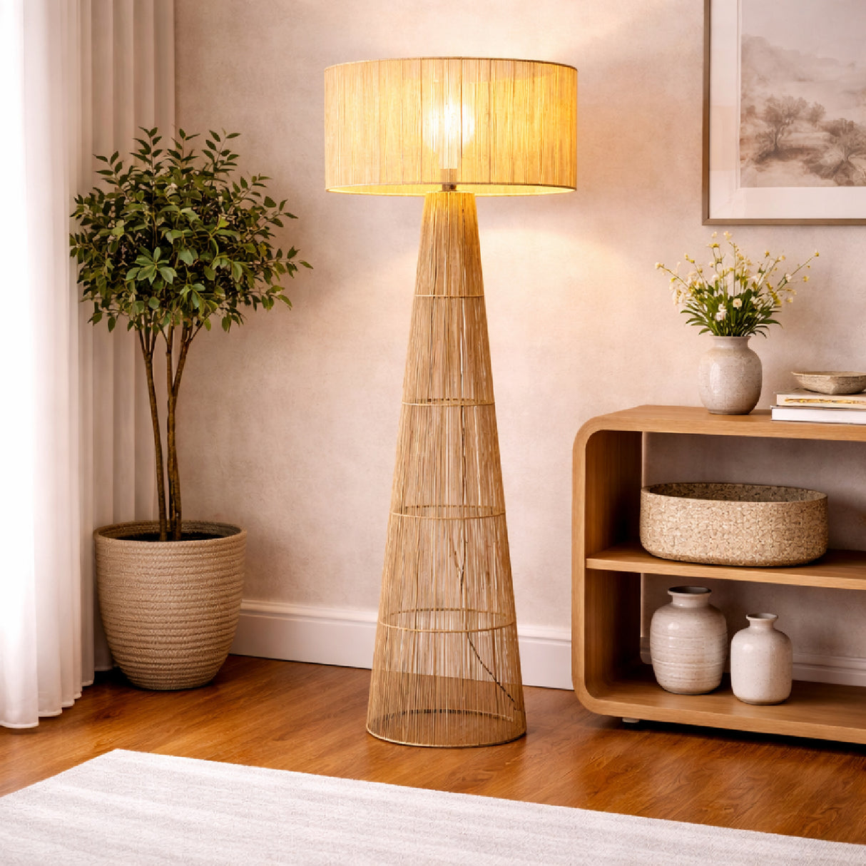 Jute Modern Floor Lamp | Oroa.com