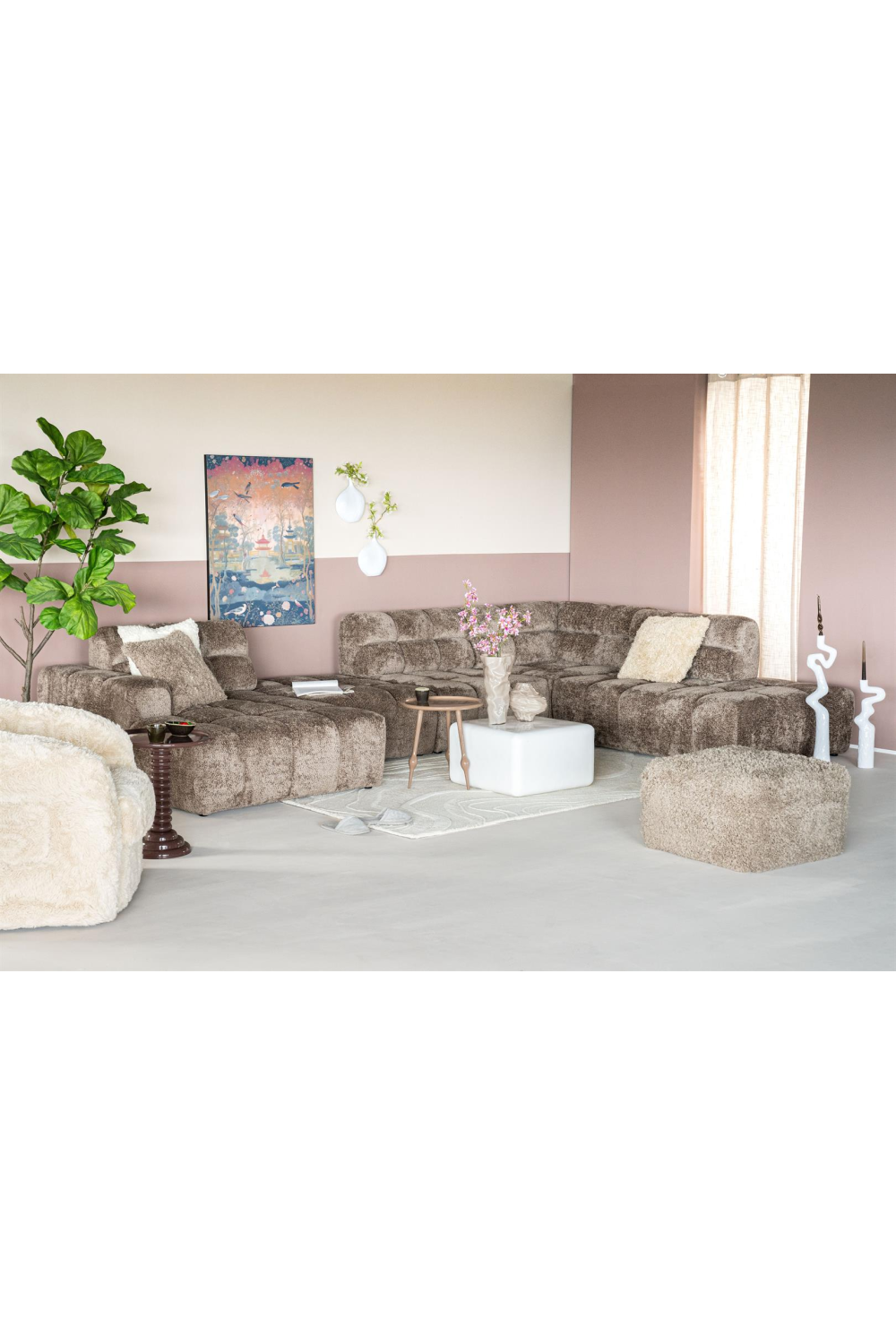White Swirl Wool Carpet | Oroa.com