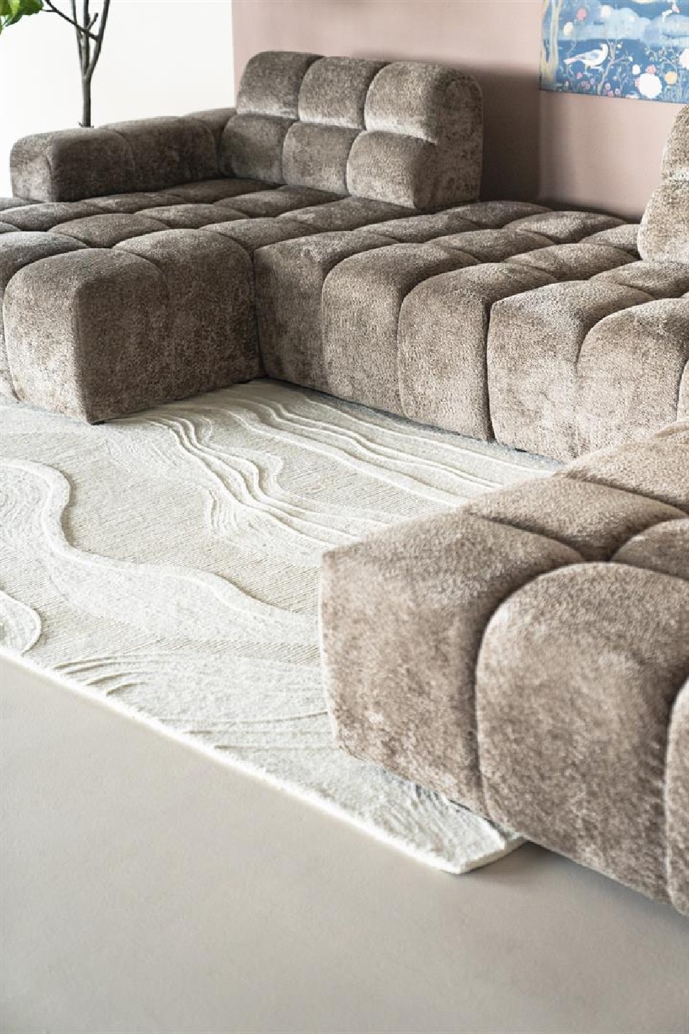 White Swirl Wool Carpet | Oroa.com