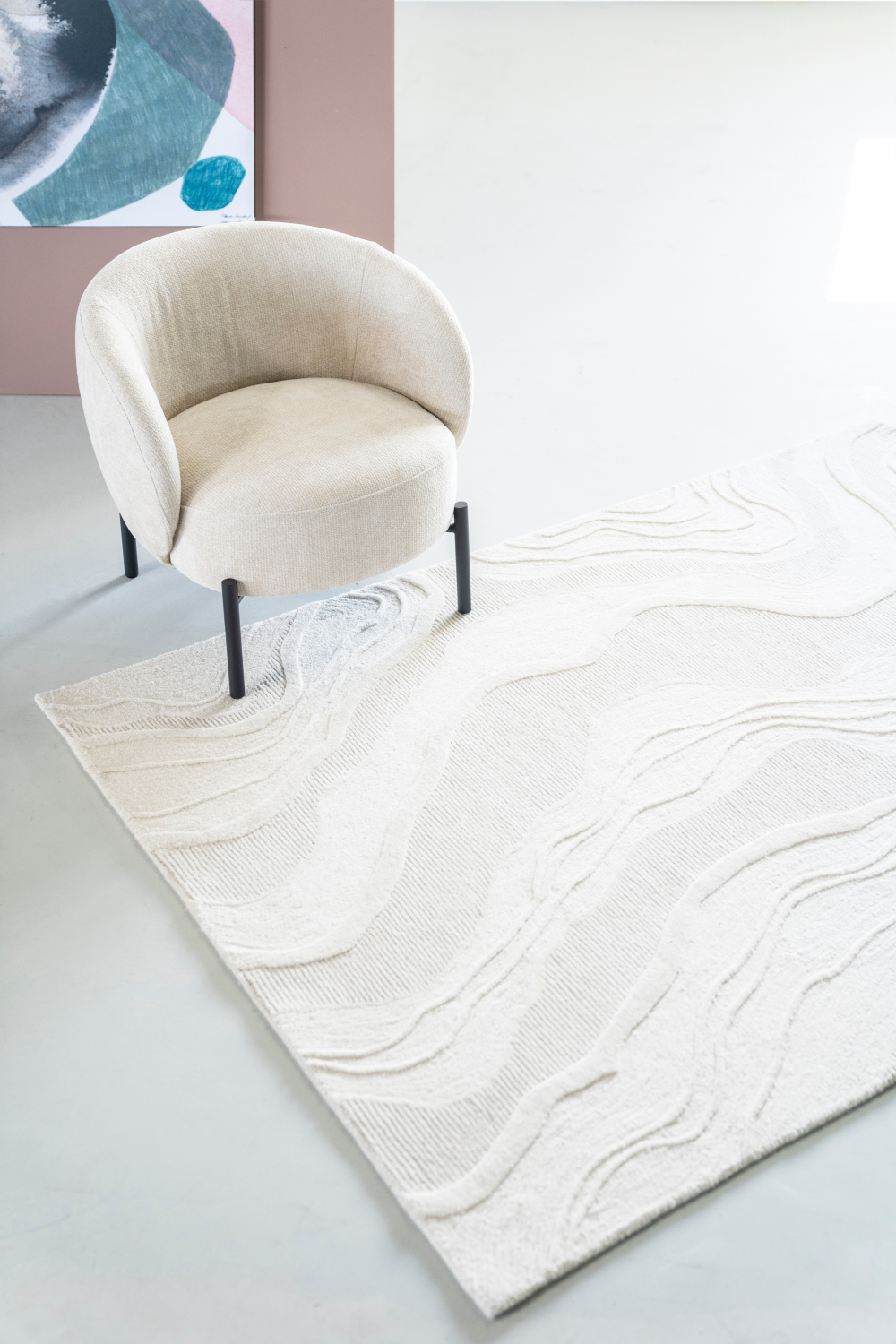 White Swirl Wool Carpet | Oroa.com