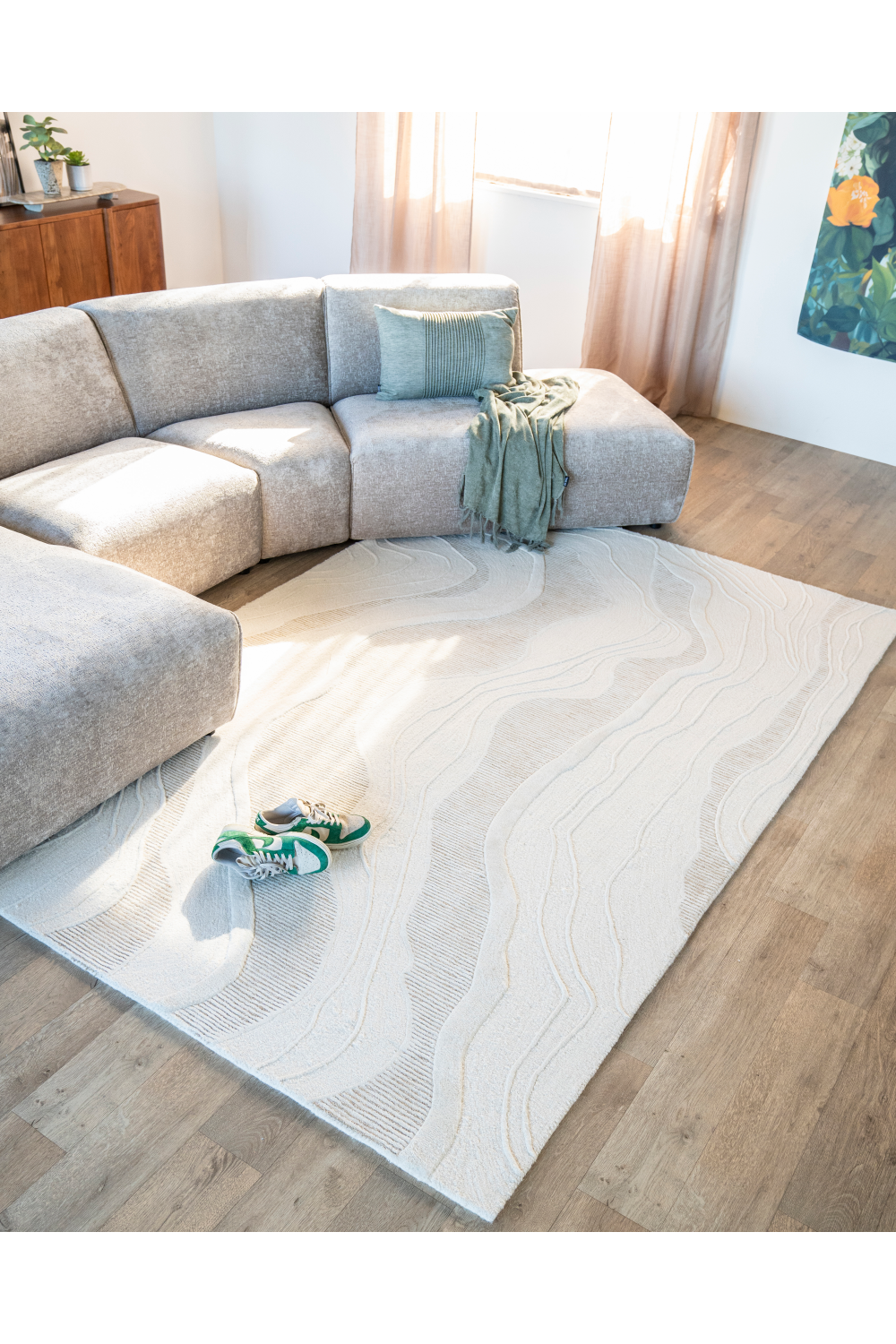 White Swirl Wool Carpet | Oroa.com