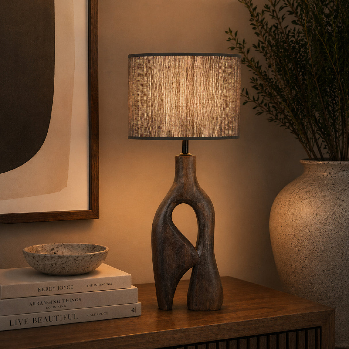 Brown Organic-Shaped Base Table Lamp | Oroa.com