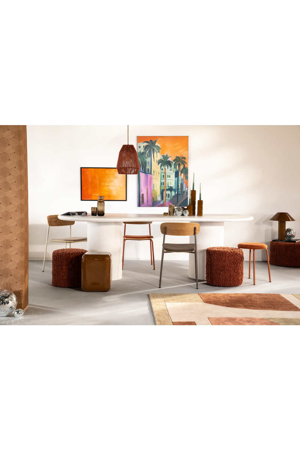 White Glass Organic Dining Table | By-Boo Seki | OROA.com