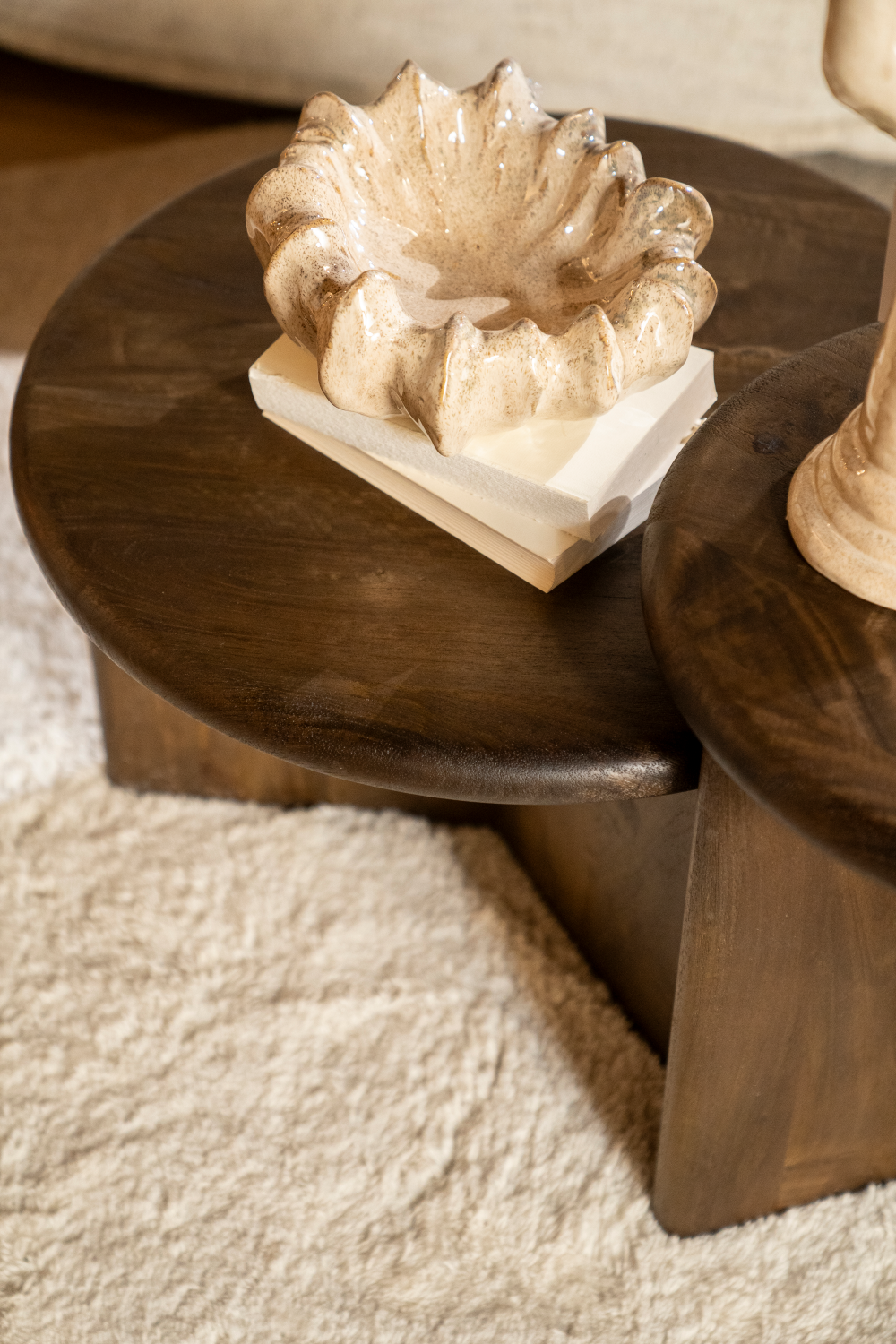 Round Wooden Coffee Table M | By-Boo Leoti | OROA.com