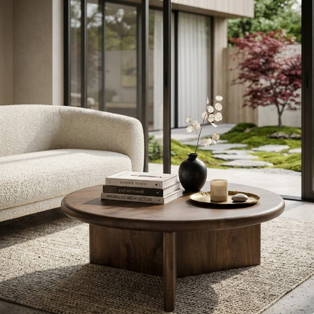 Round Wooden Coffee Table L | Oroa.com