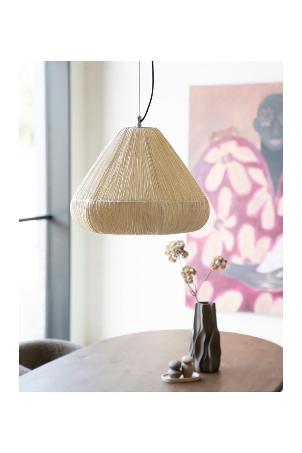 Handmade Paper Pendant Lamp | By-Boo Lokta | OROA.com