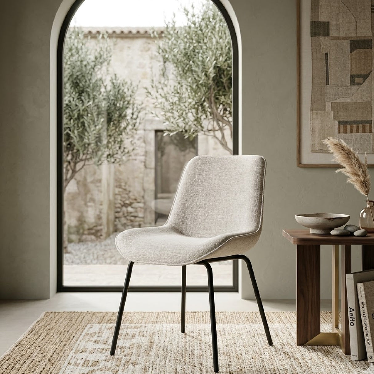 Minimalist Upholstered Dining Chairs (2) | Oroa.com
