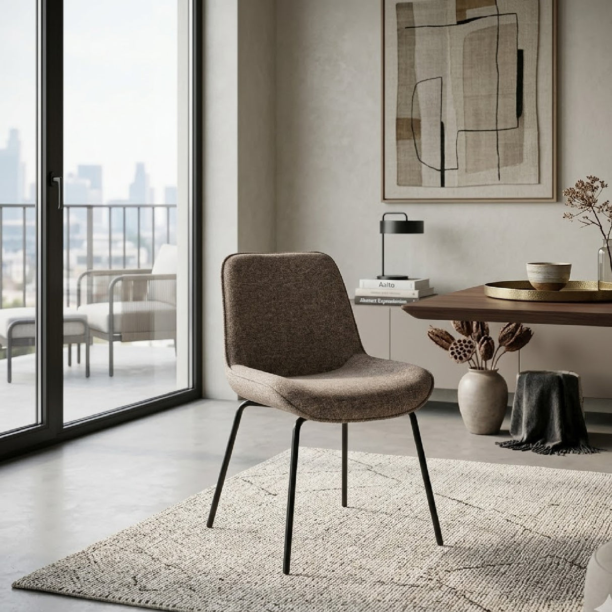 Minimalist Upholstered Dining Chairs (2) | Oroa.com