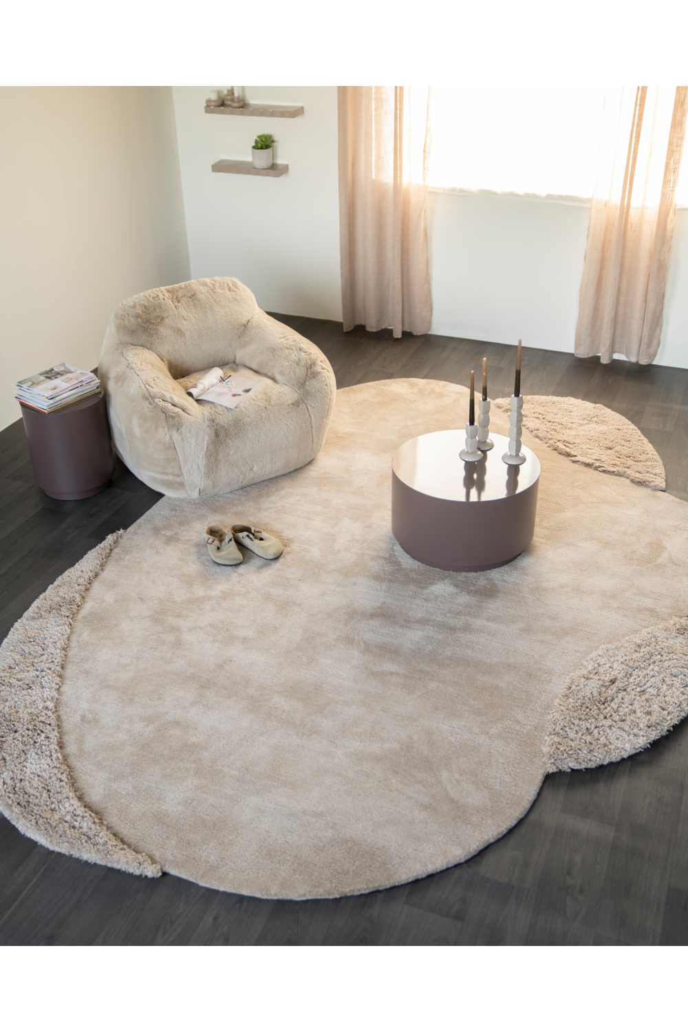 Beige Tufted Organic Carpet | By-Boo Beach | OROA.com