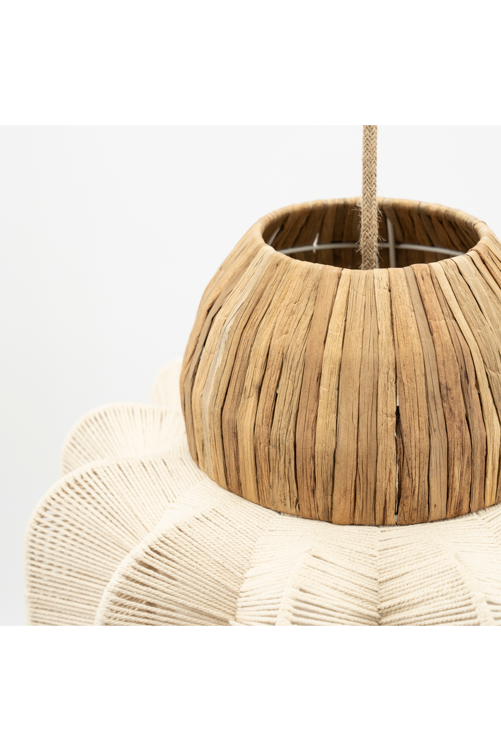 Natural Fiber Fluted Pendant Light | Oroa.com