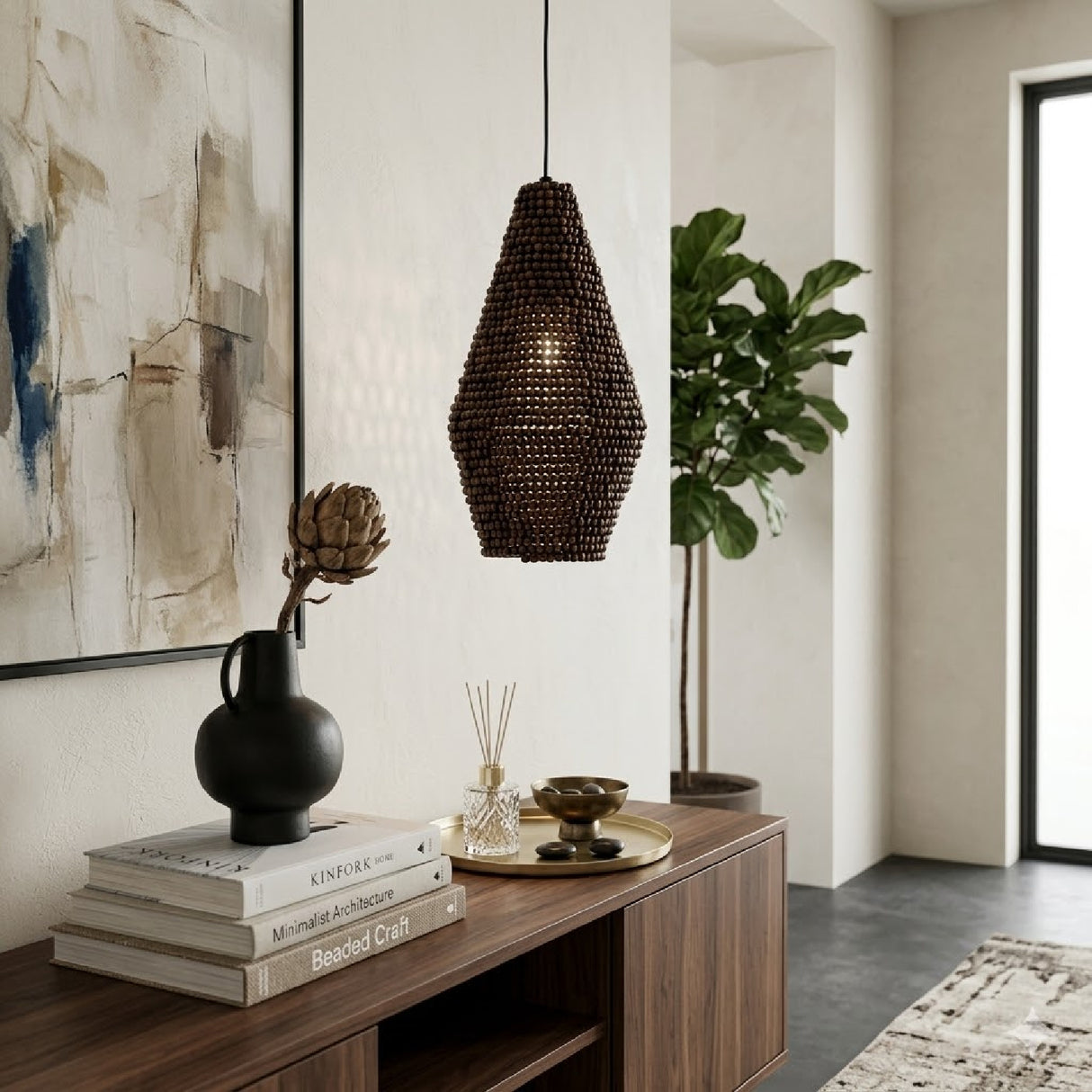 Wooden Beads Pendant Lamp | Oroa.com