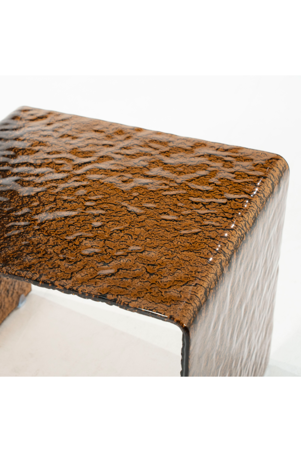 Textured Brown Glass Side Table | By-Boo Ripple | Oroa.com