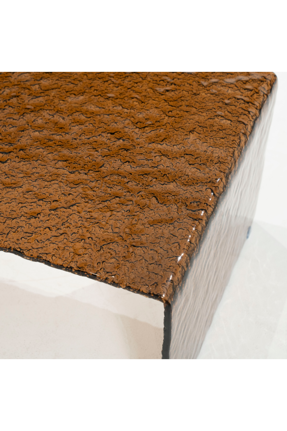 Textured Brown Glass Coffee Table | Oroa.com