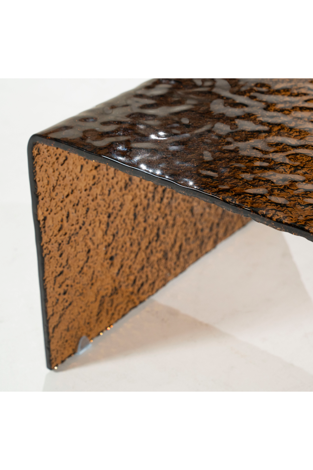 Textured Brown Glass Coffee Table | Oroa.com