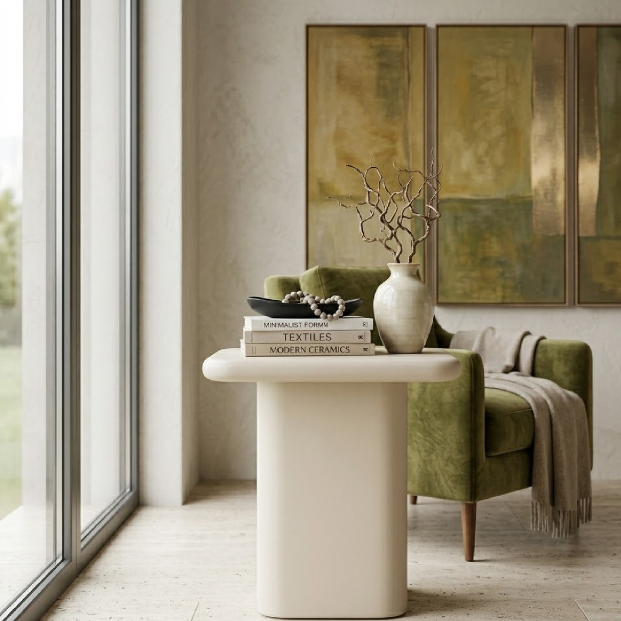 Lacquered Cement Side Table | Oroa.com