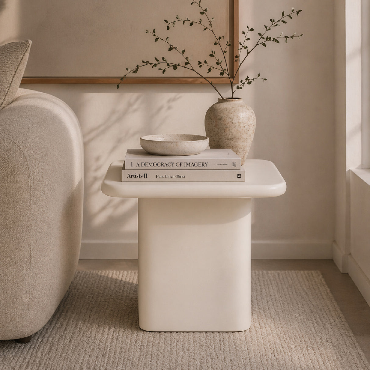 Lacquered Cement Side Table | Oroa.com