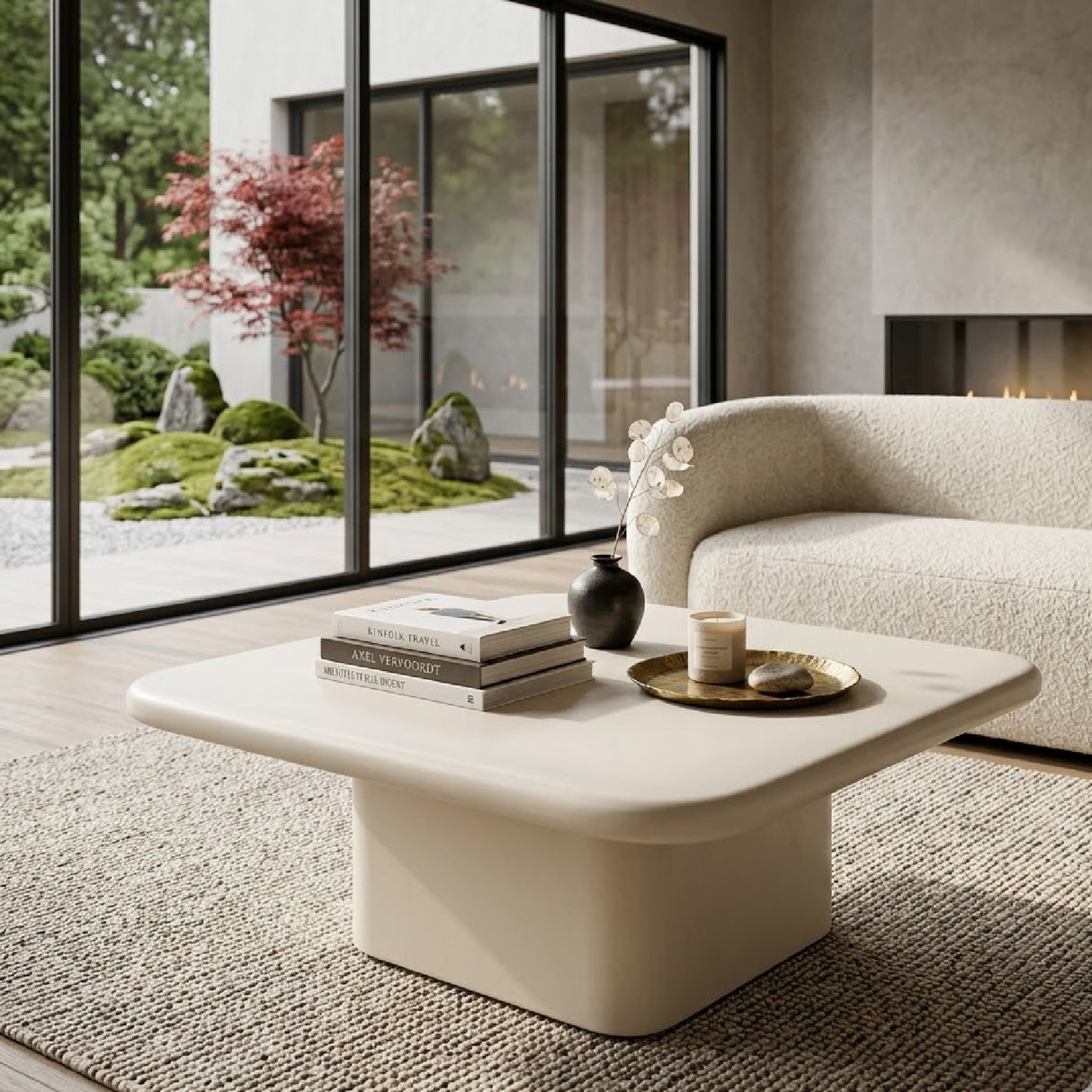 Lacquered Cement Square Coffee Table | Oroa.com