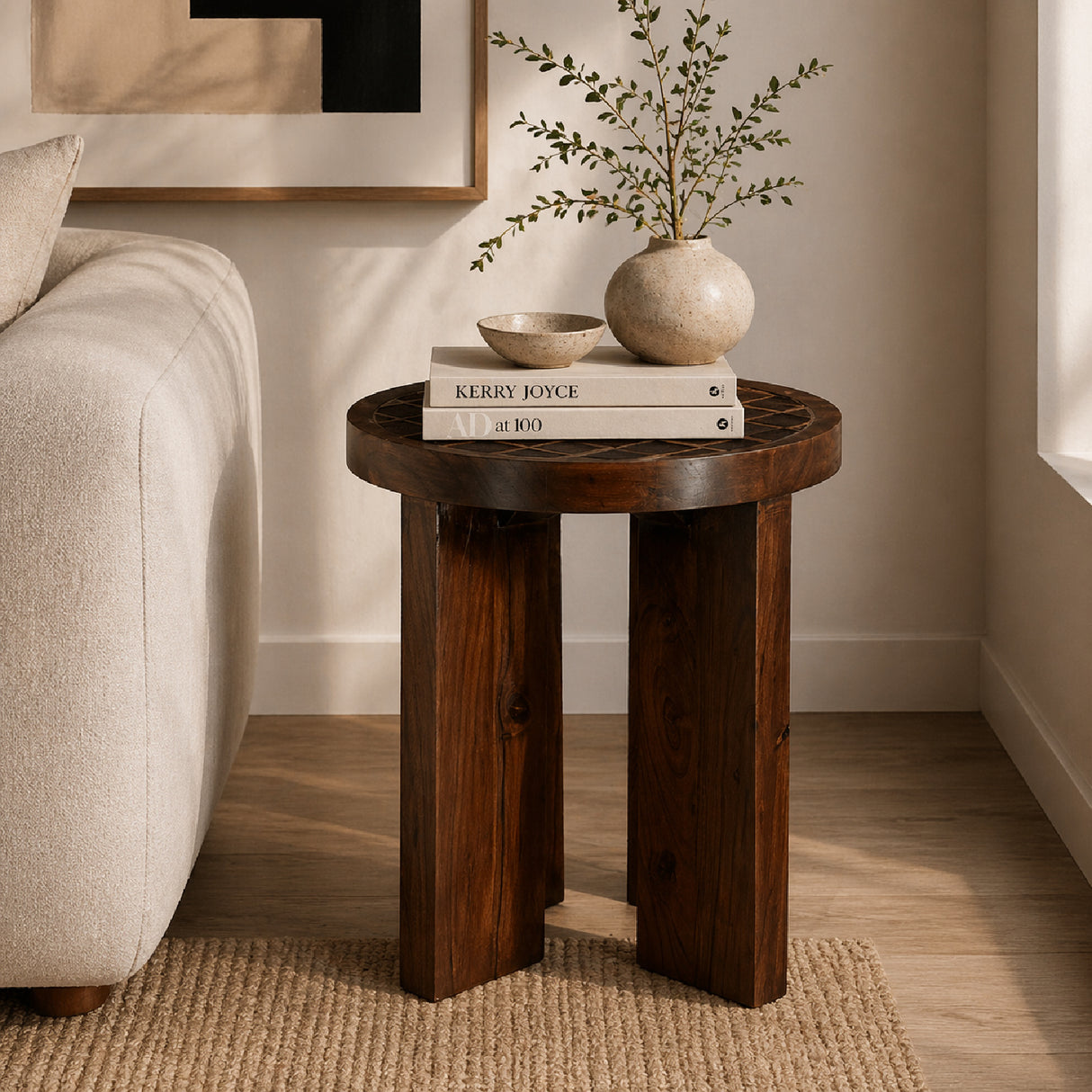 Brown Ceramic Side Table | Oroa.com