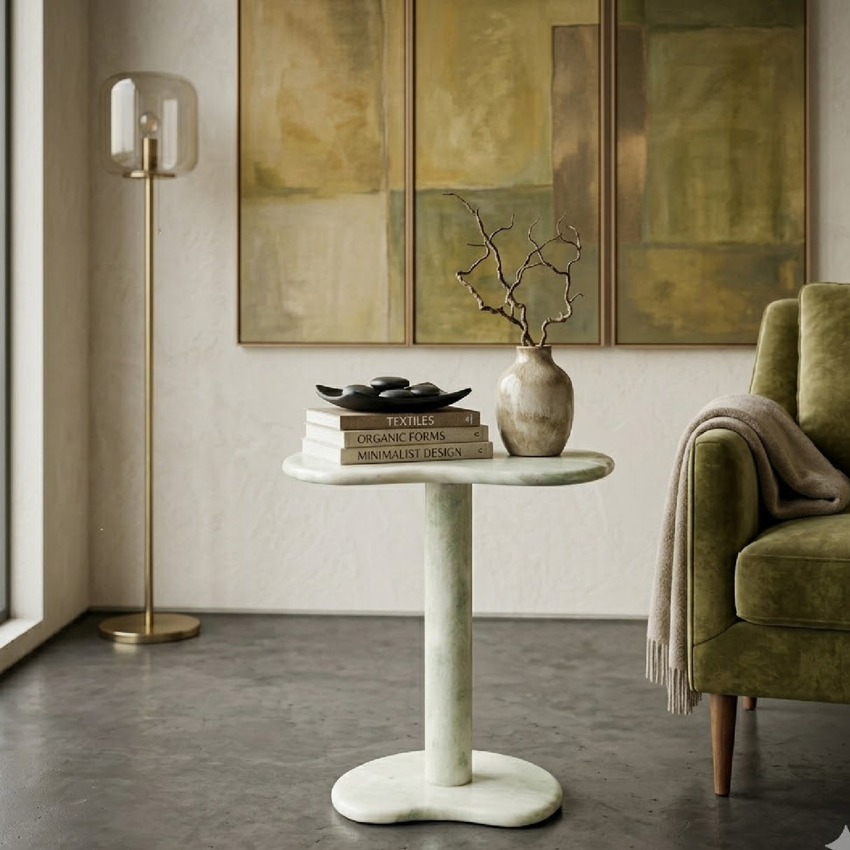 Marble Pedestal Side Table | Oroa.com